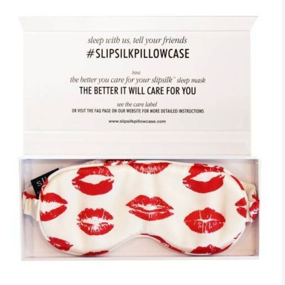 COPY - COPY - COPY - SLIPSilk Sleep Mask, Red Kisses - Picture 2 of 7